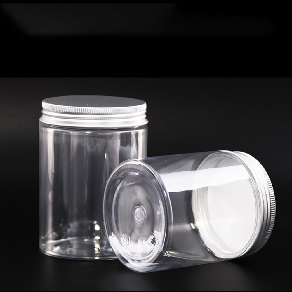 Free Samples 50g 80g 100g 120g 150g 180g 200g 250g 300g 400g 500g Wide Mouth Clear Cosmetic Plastic Pet Jar with Aluminum Cap