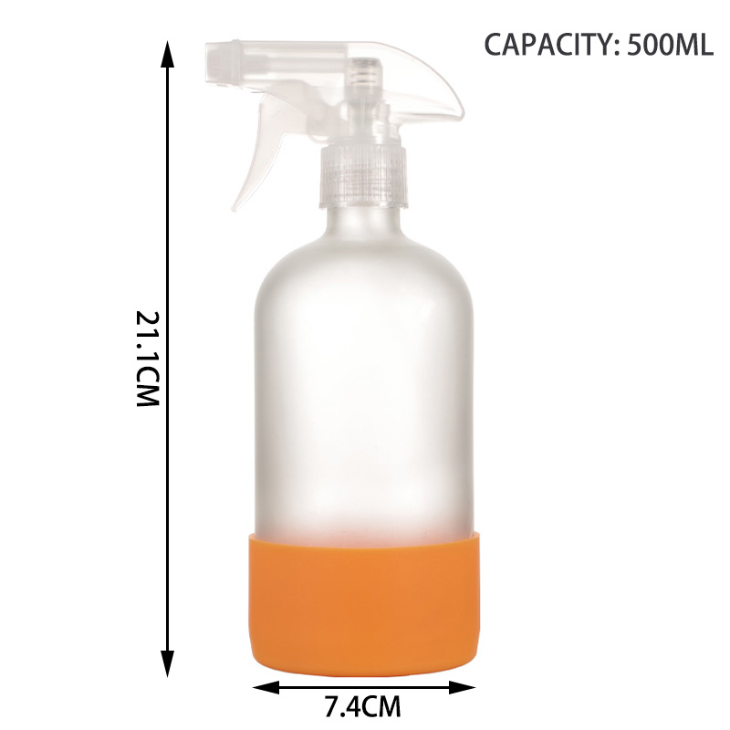 Free Samples Empty 16oz 500ml Mist Tigger Spray Glass Bottle with Silicone Sleeve for Hair