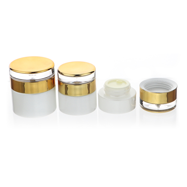 Free Samples High Quality Pearl White 20g 30g 50g Cosmetic Glass Bottle Cream Jar Containers