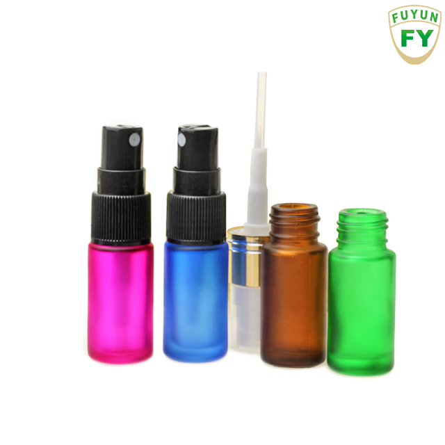 Free Samples Luxury 5ml Colorful Oblate Shape Glass Mist Spray Perfume Bottle