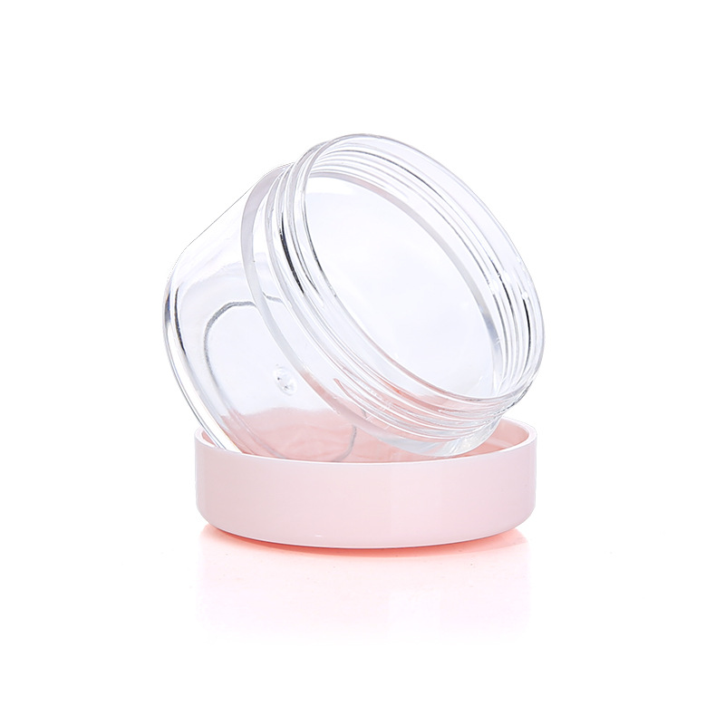 Free Samples Small Mini 3G 5G 10G Pink Blue Clear Face Cream Empty Custom Pet Round Plastic Jar With Lid