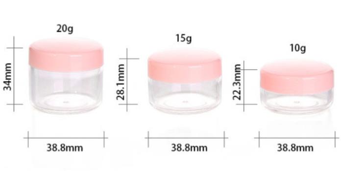 Free Samples Small Mini 3G 5G 10G Pink Blue Clear Face Cream Empty Custom Pet Round Plastic Jar With Lid