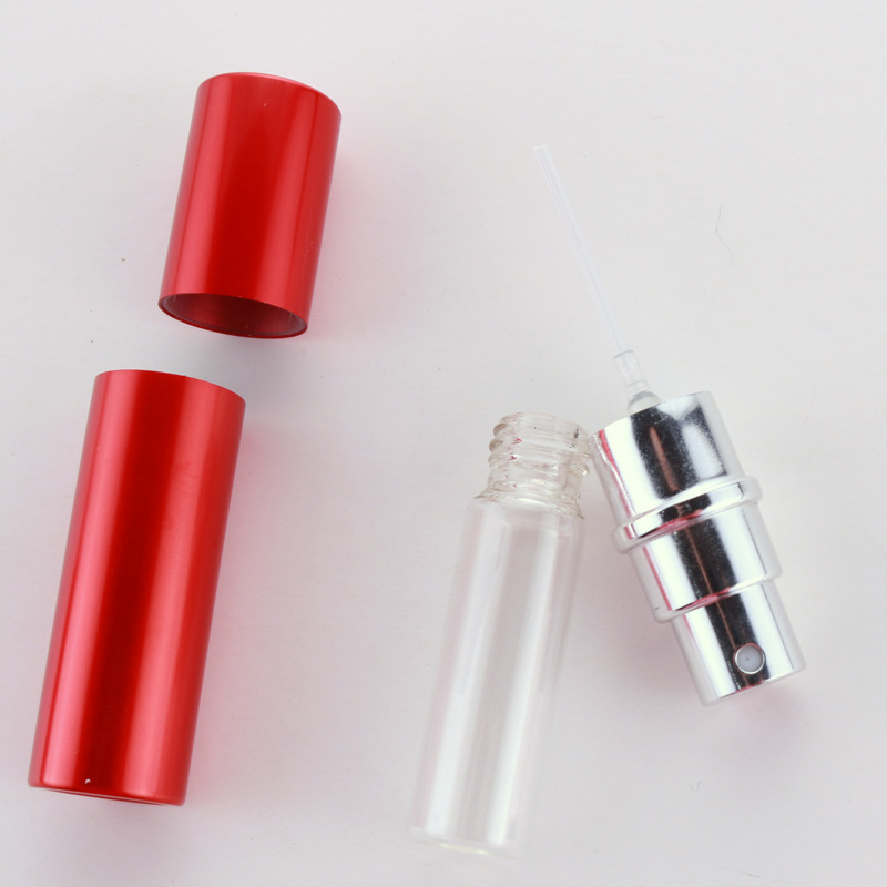 Free Shipping Mini 5ml Aluminum Pocket Perfume Glass Bottle