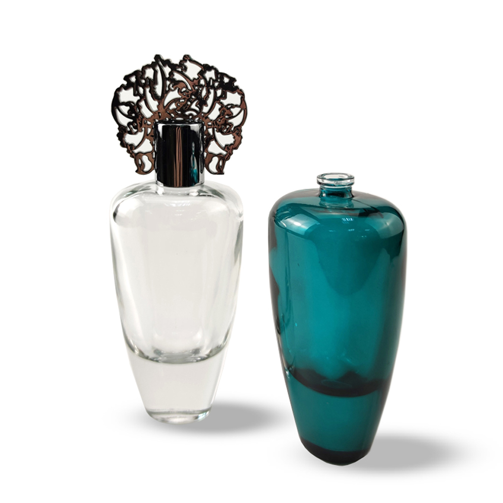 Free clear glass sample egyptian style stocked empty perfume bottle 100ml with gold zamac cap