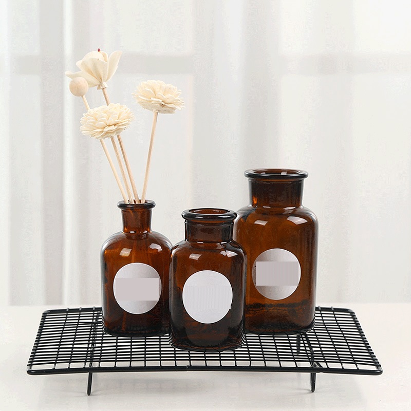 Free sample 100ml 150ml 200ml 250ml amber and white reed diffuser glass bottles