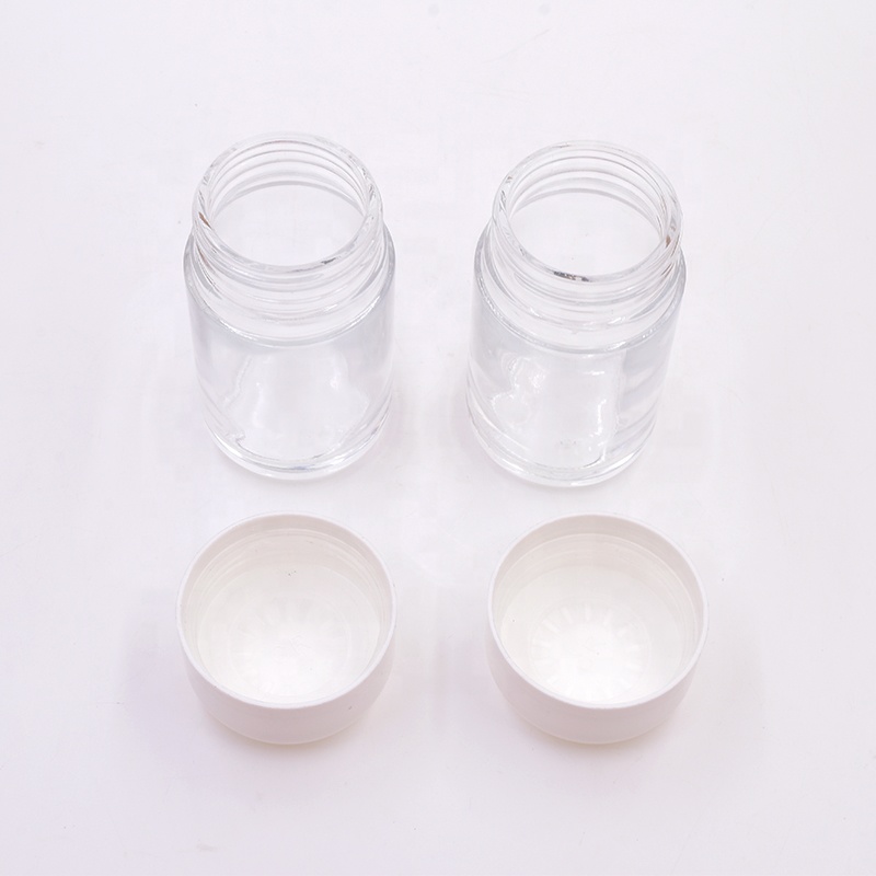 Free sample 100ml clear straight side weed concentrate jar cbd child proof resistant glass jar with white dome lid in stock