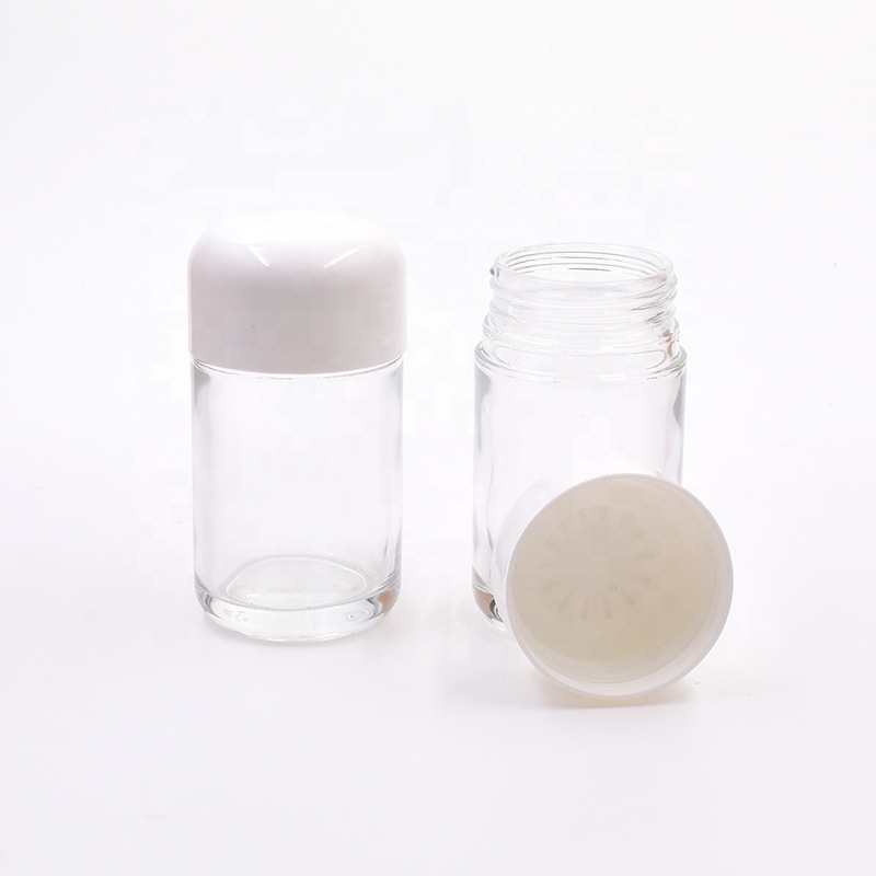 Free sample 100ml clear straight side weed concentrate jar cbd child proof resistant glass jar with white dome lid in stock