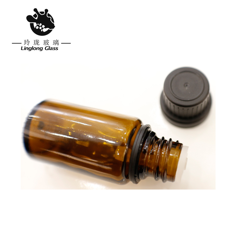 Free sample 10ml essential oil amber glass bottle with euro dropper