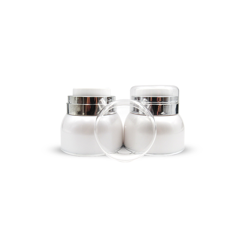 Free sample 15g 30g 50g 100g 120g acrylic white and silver cosmetic cream airless jar for skin care cream