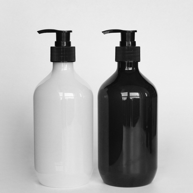 Free sample 500 ml pet plastic lotion bottle with pump for shampoo