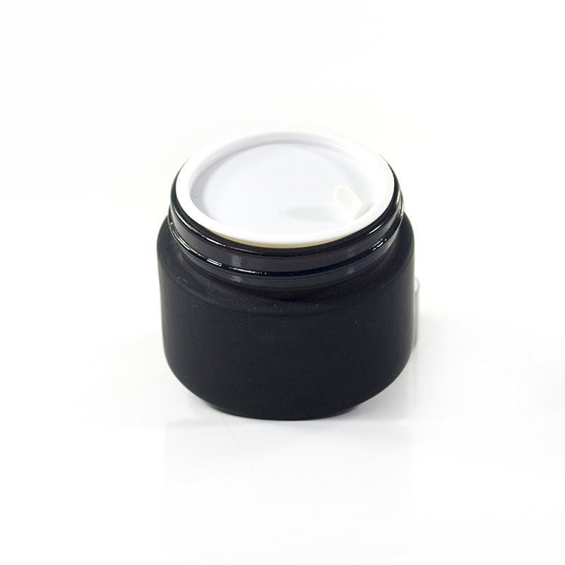 Free sample 50g matte frosted amber small round cosmetics cream glass bottles and jars