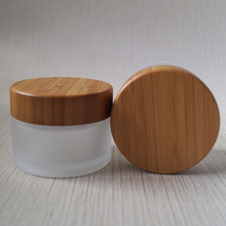 Free sample 5g 15g 30g 50g 100g Eco Cosmetic Containers Matte Beauty Gel Jar with Bamboo Lid