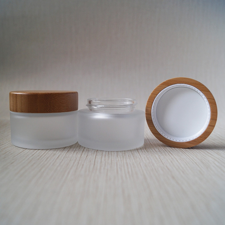 Free sample 5g 15g 30g 50g 100g Eco Cosmetic Containers Matte Beauty Gel Jar with Bamboo Lid