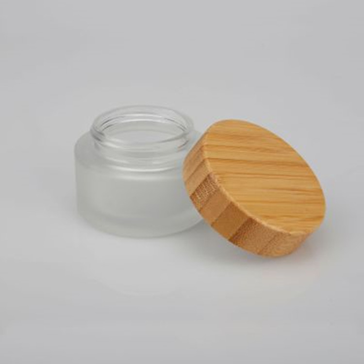 Free sample 5g 15g 30g 50g 100g Eco Cosmetic Containers Matte Beauty Gel Jar with Bamboo Lid