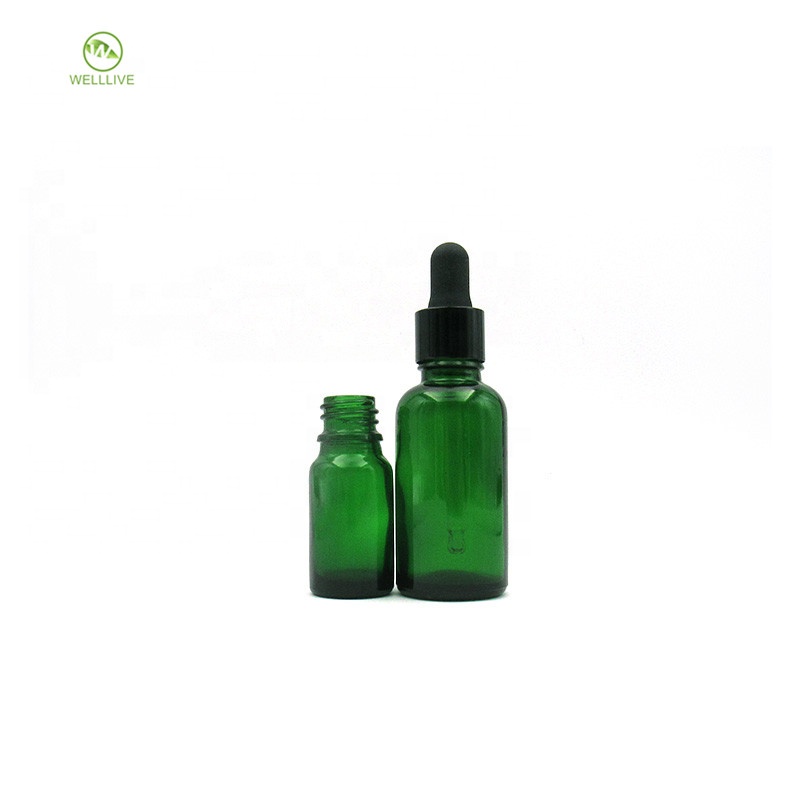 Free sample 5ml 10ml 15ml 20ml 30ml 50ml 100ml green chloroform liquid glass tincture dropper bottle