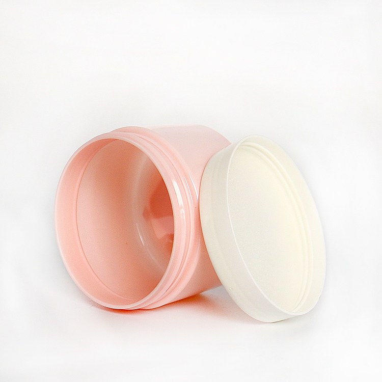 Free sample 600ml large pink plastic cosmetic empty cream jar with pink lid