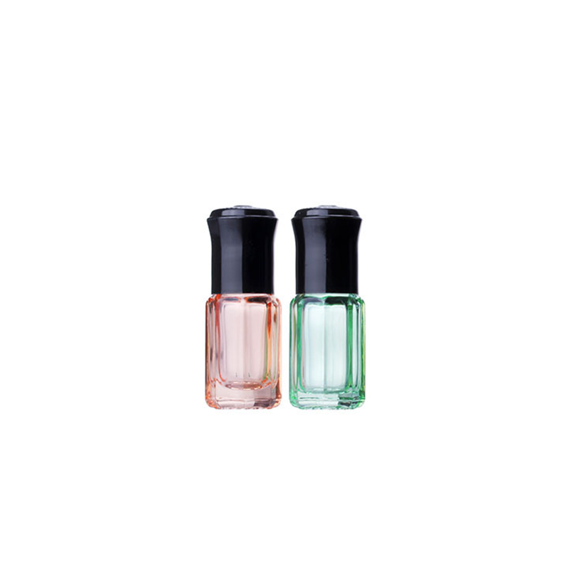 Free sample OEM cosmetic eye cream essential oil bottle metal roller mini travel container 3ml octagonal glass bottle
