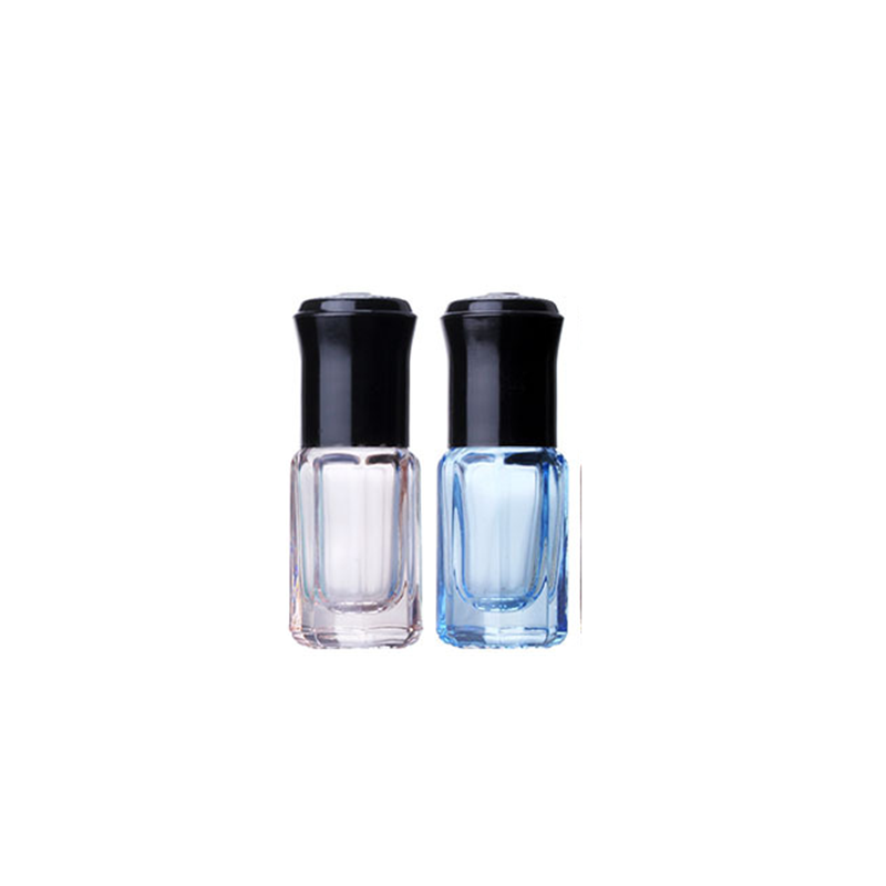 Free sample OEM cosmetic eye cream essential oil bottle metal roller mini travel container 3ml octagonal glass bottle