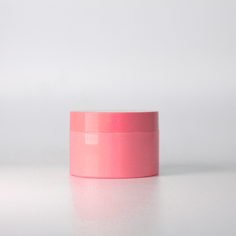 Free sample colored pink jar 120ml plastic facial cream lotion jar pet round cream jar
