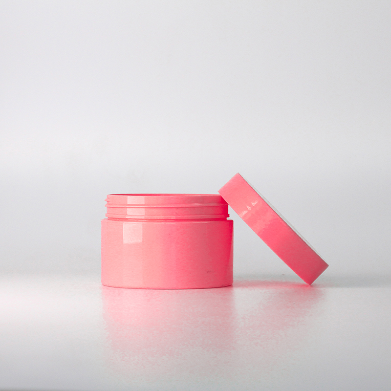 Free sample colored pink jar 120ml plastic facial cream lotion jar pet round cream jar