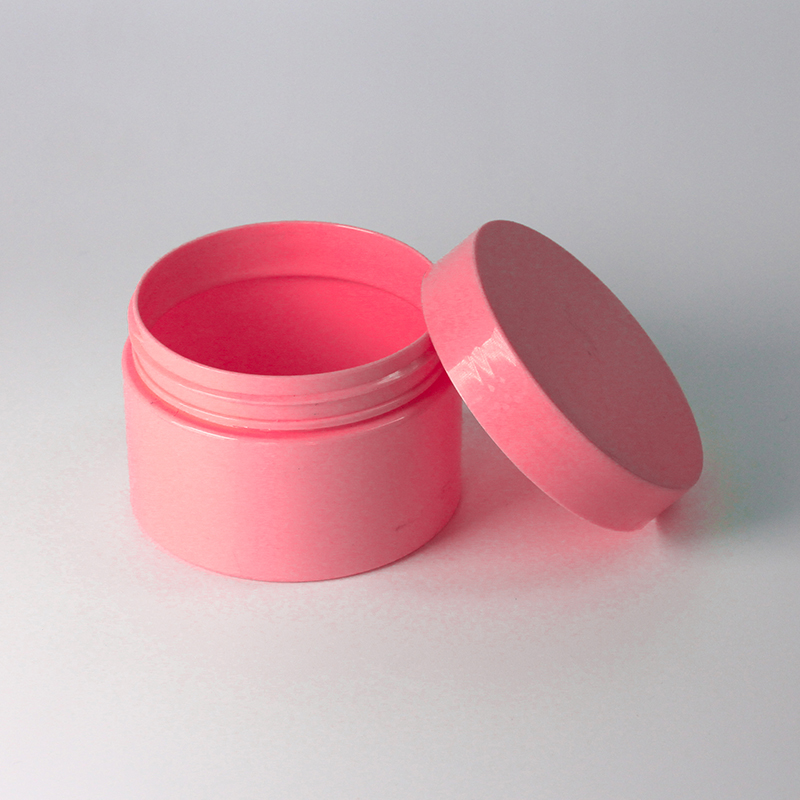 Free sample colored pink jar 120ml plastic facial cream lotion jar pet round cream jar