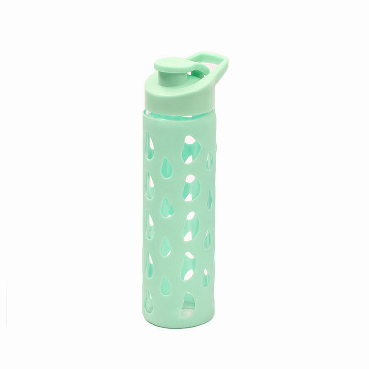 Free sample custom 500ml Fruit Infuser Sports Glass Water Drinking Bottle With Silicone Sleeve