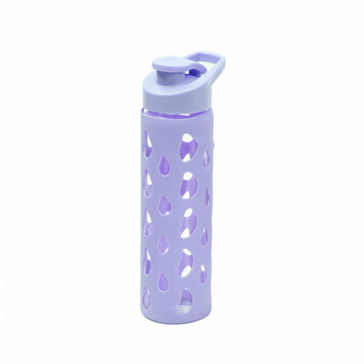 Free sample custom 500ml Fruit Infuser Sports Glass Water Drinking Bottle With Silicone Sleeve