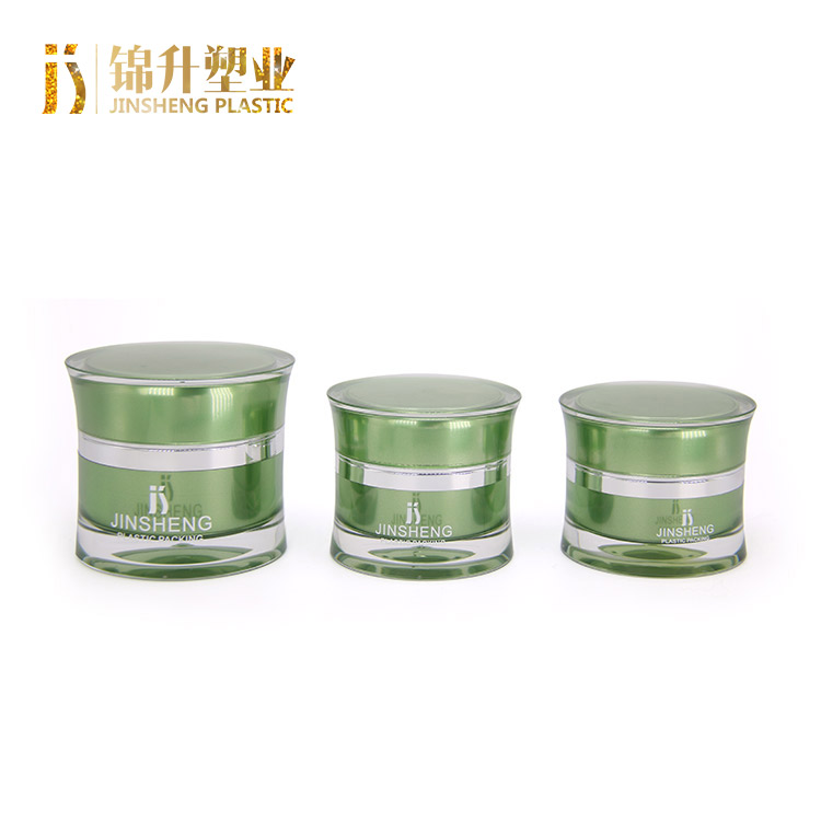 Free sample custom green 30g luxury empty face acrylic cosmetic cream container jar