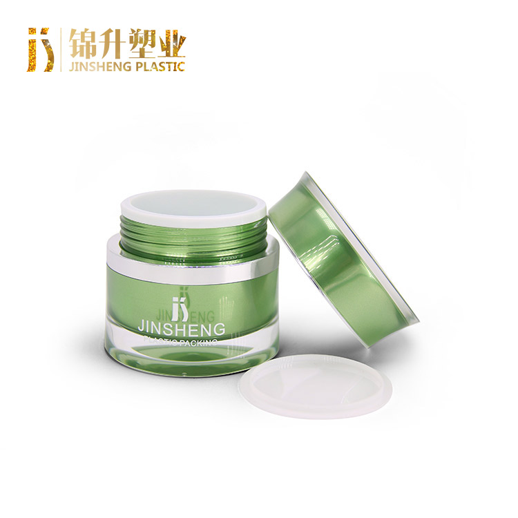 Free sample custom green 30g luxury empty face acrylic cosmetic cream container jar