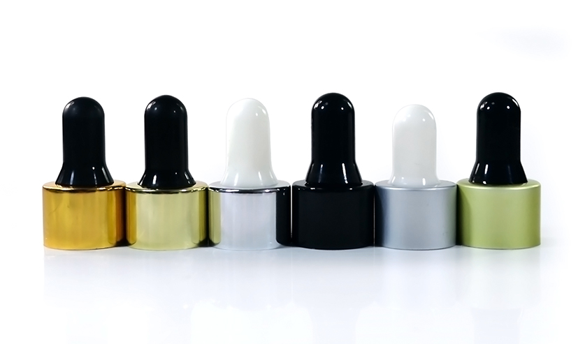 Free sample customized color gold silver black aluminum cap 30ml 50ml 100ml essential oil glass dropper bottle