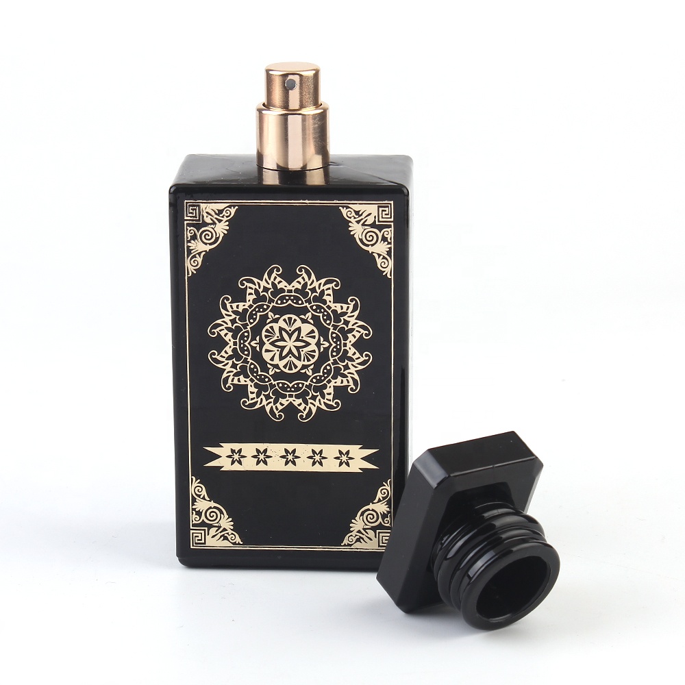 Free sample delicate 100ml refillable glass perfume spray bottle for gift sale