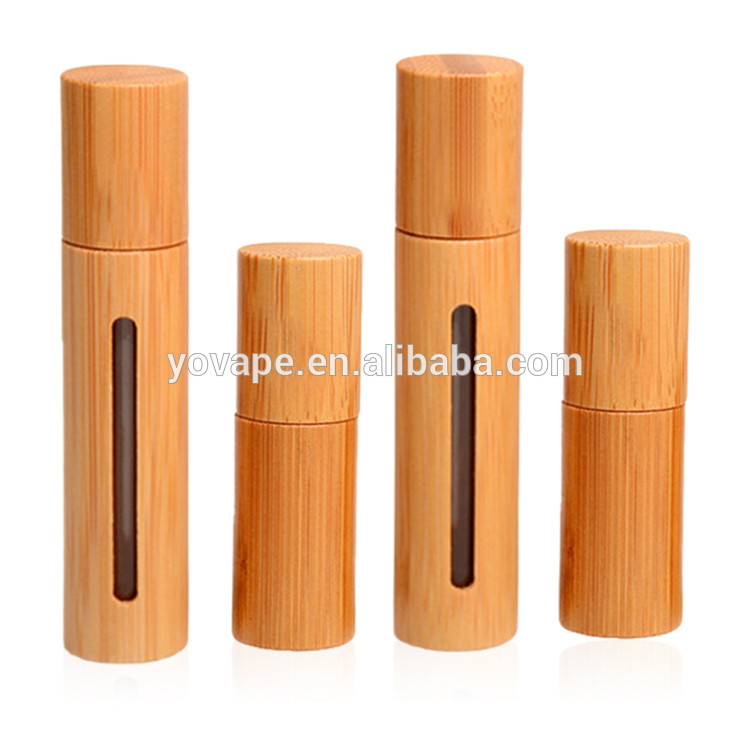 Free sample & fast shipping 3ml 5ml 10ml Essential Oil original bamboo shell perfume roll on glass Bottle with real wood Lid/cap