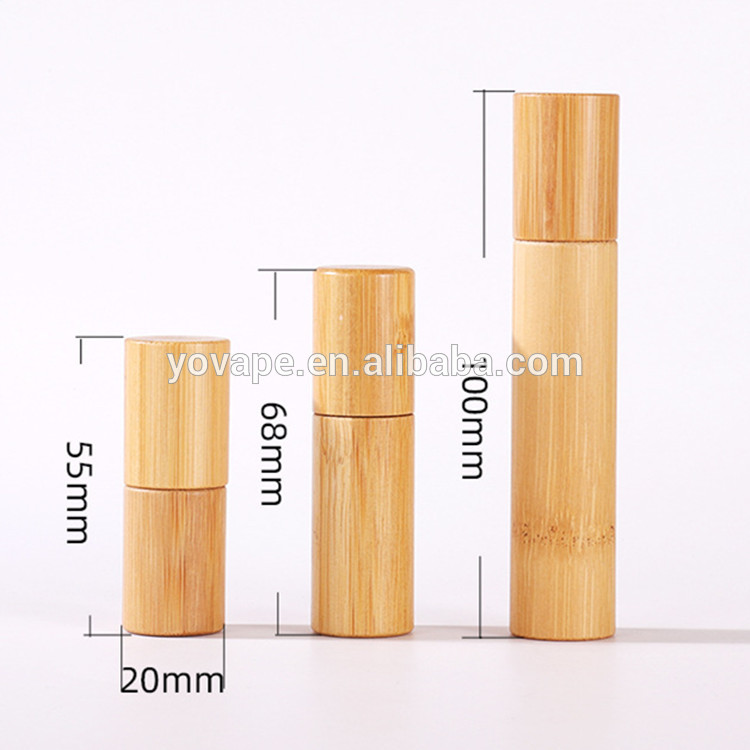 Free sample & fast shipping 3ml 5ml 10ml Essential Oil original bamboo shell perfume roll on glass Bottle with real wood Lid/cap