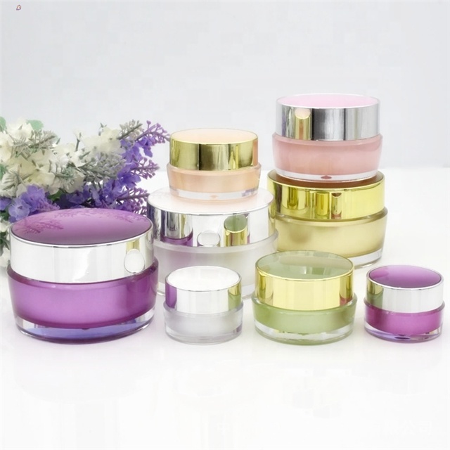 Free sample high quality acrylic pink rose gold cosmetic cream jar 5g 10g 15g 20g 30g 50g