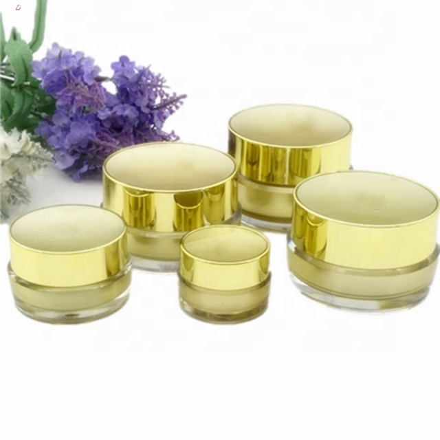 Free sample high quality acrylic pink rose gold cosmetic cream jar 5g 10g 15g 20g 30g 50g