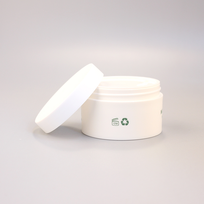 Free sample plastic container cosmetic jar matte white PCR recycled plastic