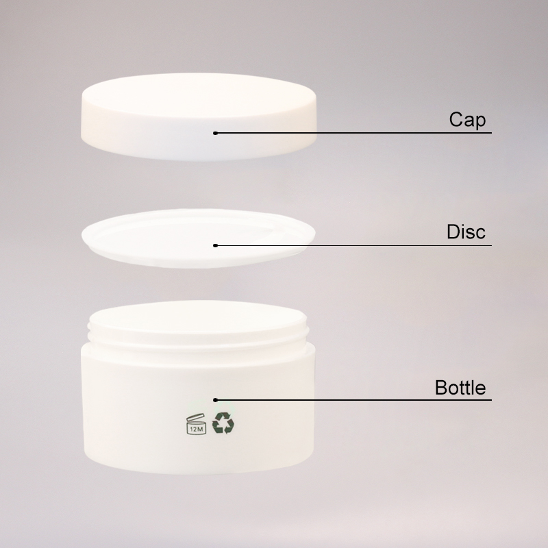 Free sample plastic container cosmetic jar matte white PCR recycled plastic