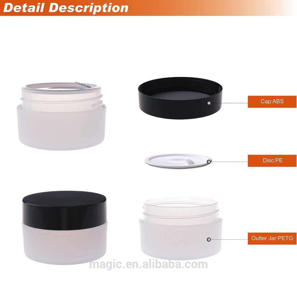 Free sample plastic cosmetic cream jars containers