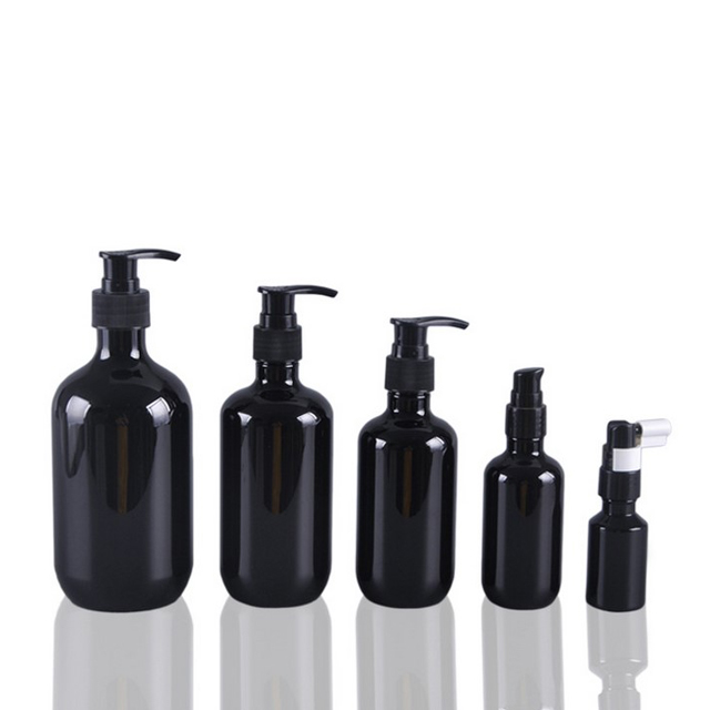 Free sample plastic lotion bottle with pump custom color cosmetic packaging