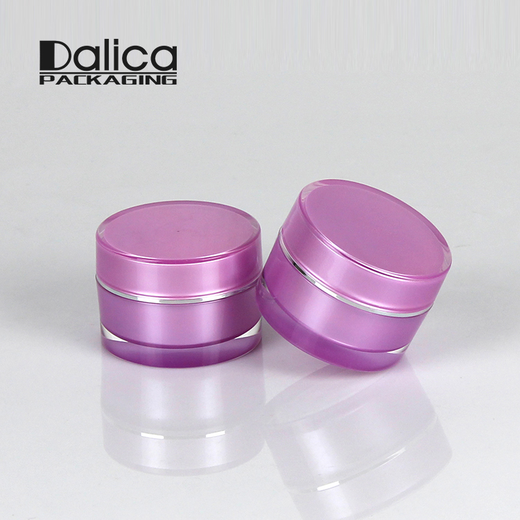 Free sample round red double wall cosmetic 10g 15g acrylic jar