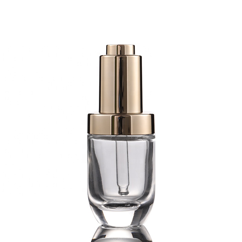 Free sample serum cosmetic 30ml round glass dropper bottle essential oil bottles