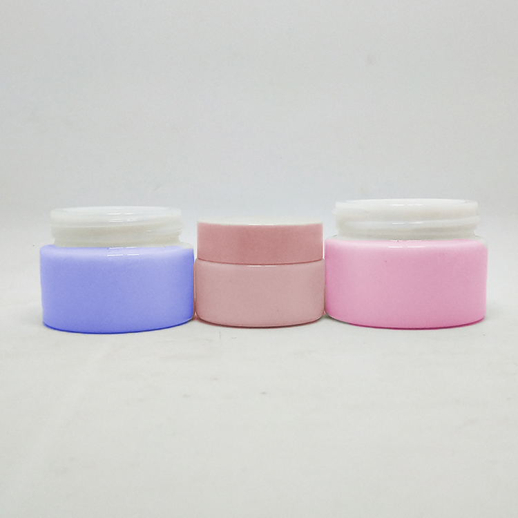 Free sample skincare packaging empty white cosmetic glass jar 30g 50g