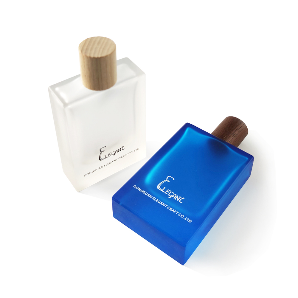 Free sample top quality wholesale customer label empty frosted glass multi color perfume flacon packaging bottle