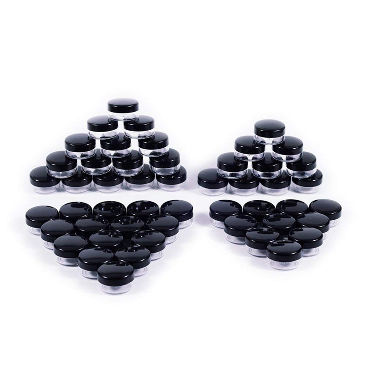 Free sample travel size black vials containers 3g 5g small jar plastic