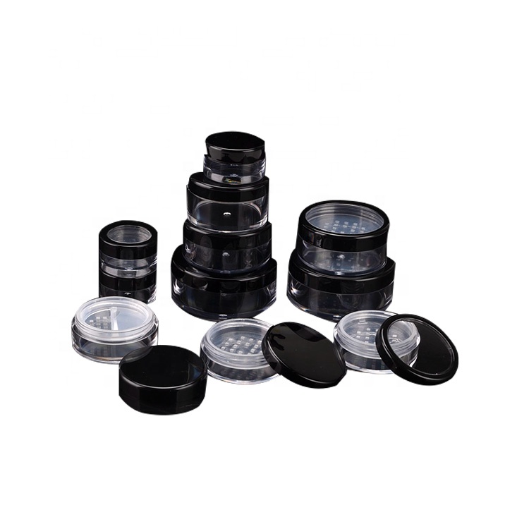 Free sample wholesale empty loose powder container jar with sifter