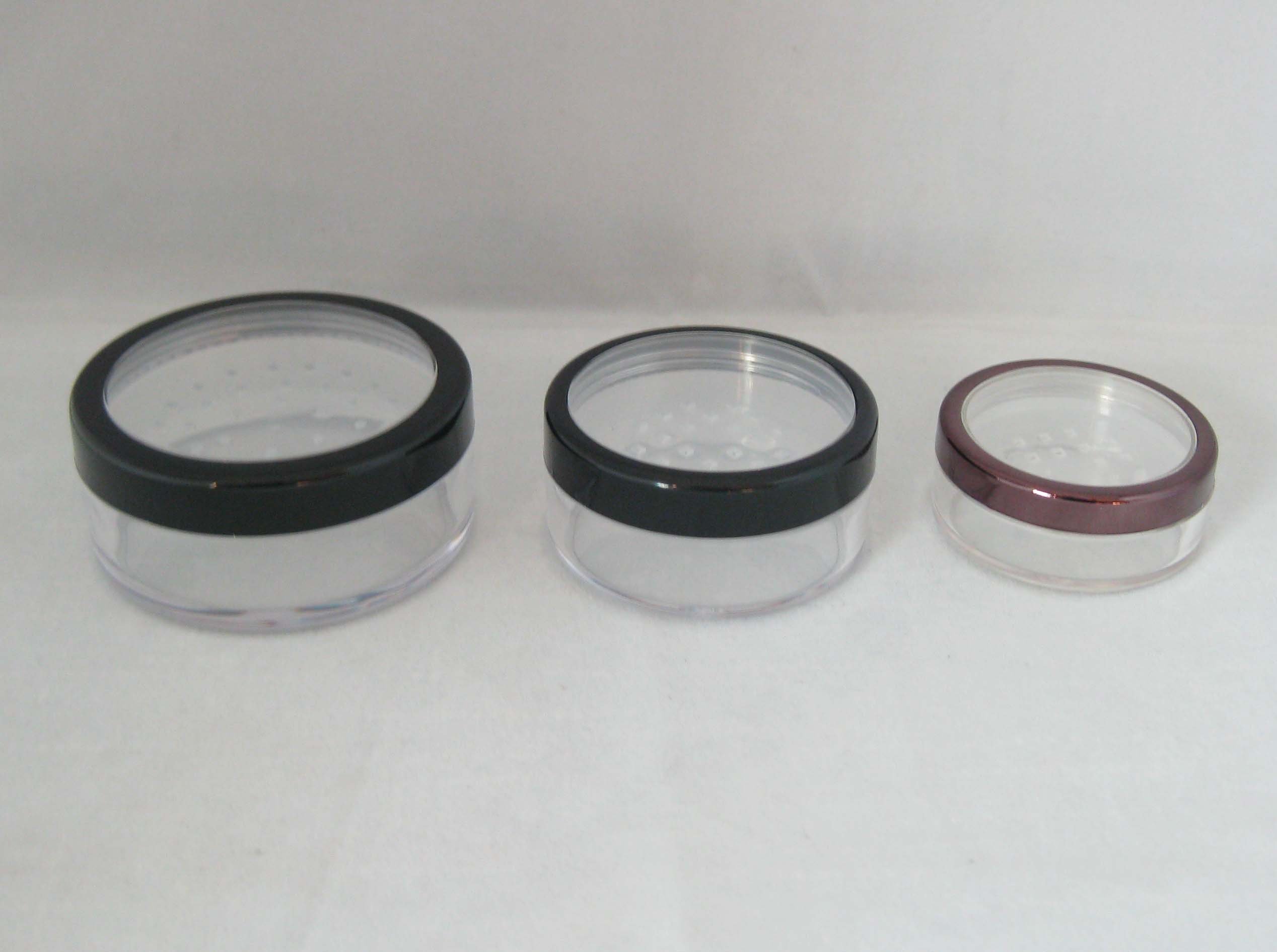 Free sample wholesale empty loose powder container jar with sifter