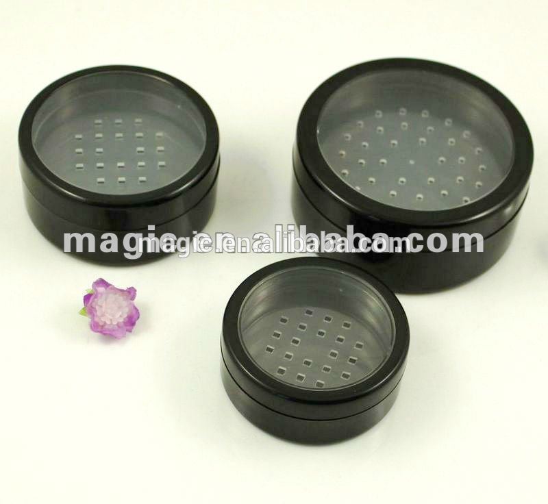 Free sample wholesale empty loose powder container jar with sifter