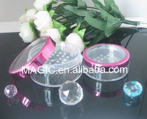 Free sample wholesale empty loose powder container jar with sifter
