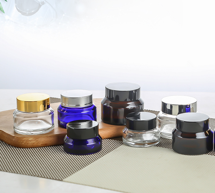 Free sample worldwide cream jar cosmetic glass cosmetic jars amber glass bottle