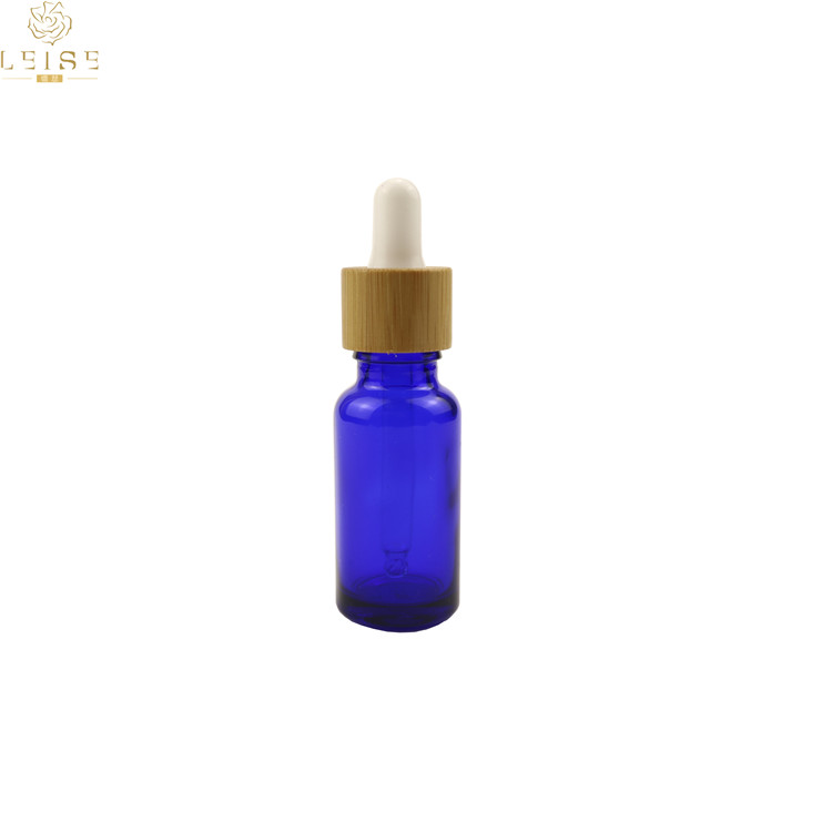 Free samples 10ml 15ml 30ml amber blue greenmatte black e liquid glass dropper bottles with bamboo screw cap